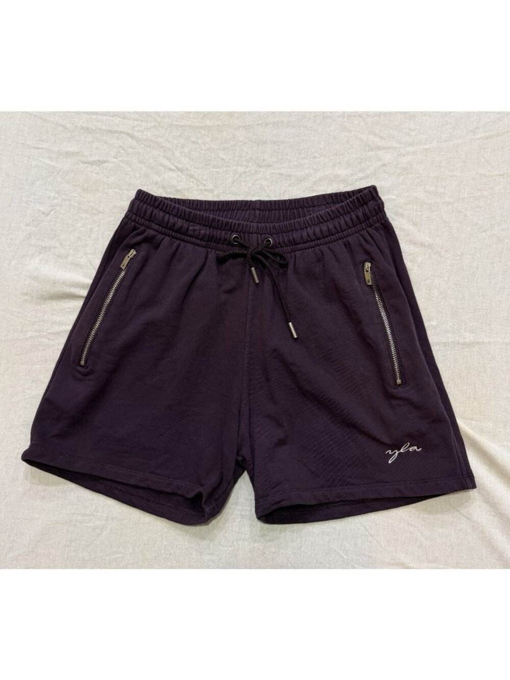 YoungLA Sweat Shorts unisex L Purple Zipper Pockets Gym Streetwear YLA2449 #149